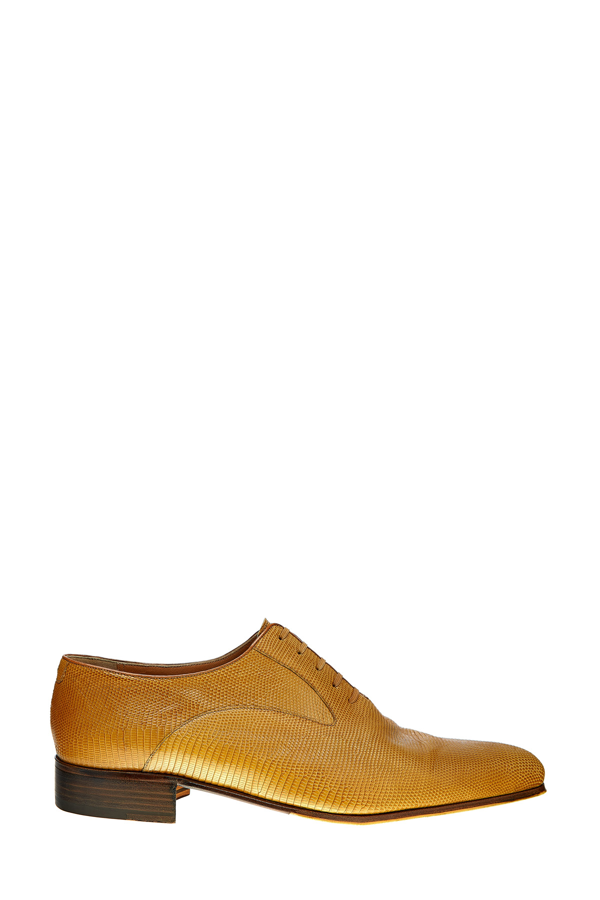 Яркие туфли-оксфорды из фактурной кожи с контрастной подошвой ARTIOLI, цвет желтый, размер 40;43 - фото 1